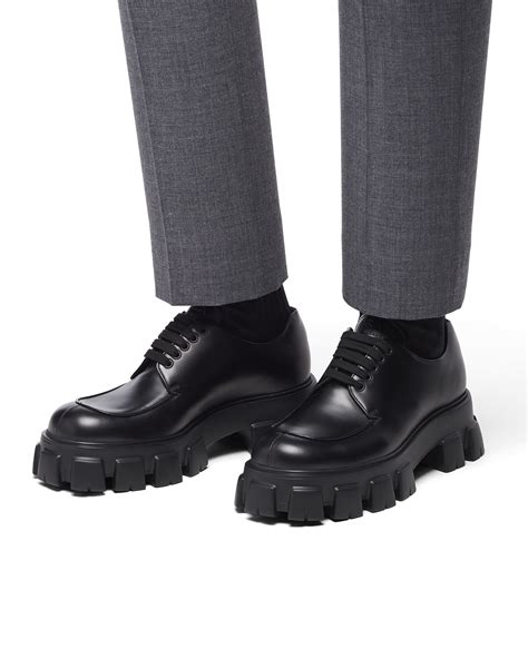 prada black oxford shoes|prada monolith derby shoes.